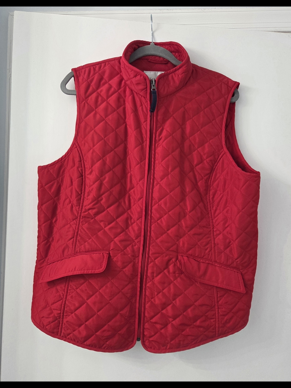 Van Heusen Red Quilted Zip-Up Vest - XL